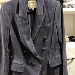 L’AGENCE Navy Suede Blazer worn once size 4